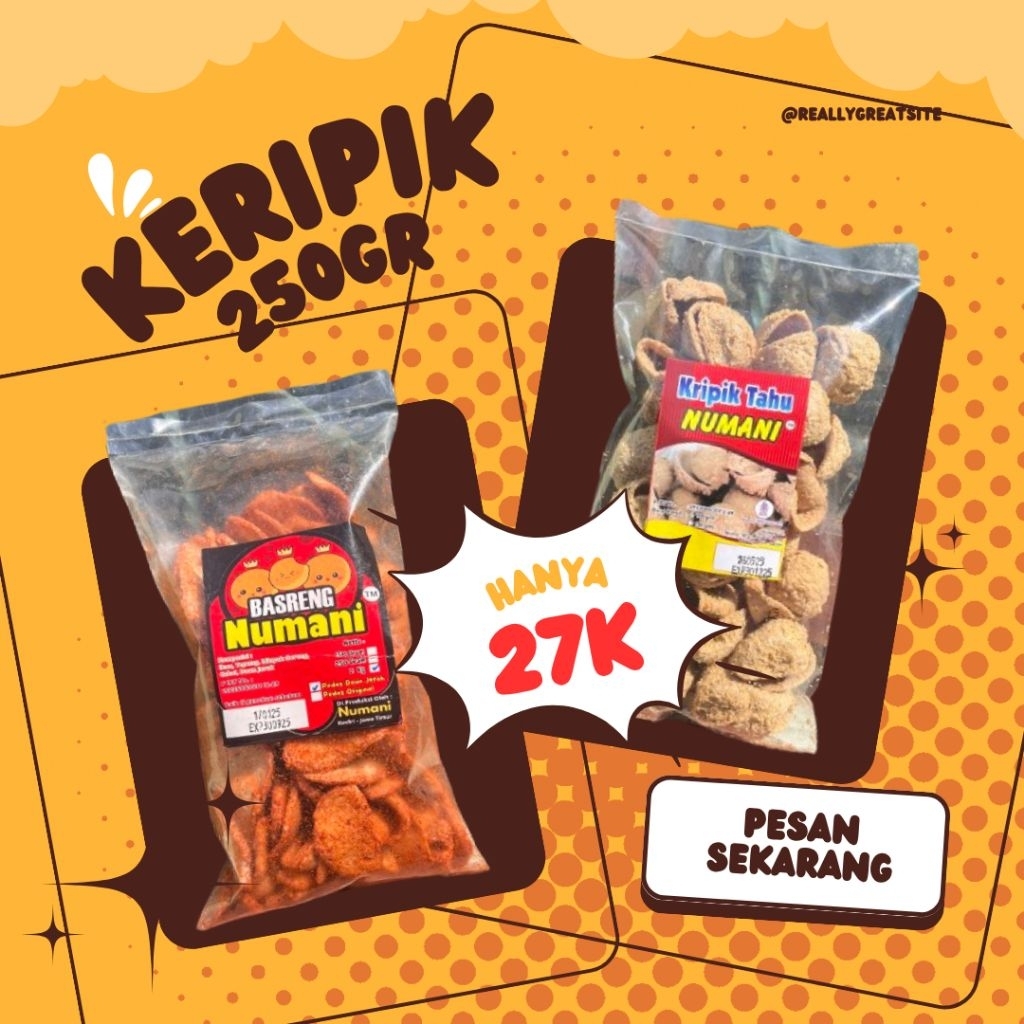

(Numani) Bundling Basreng + Keripik tahu 250 gr