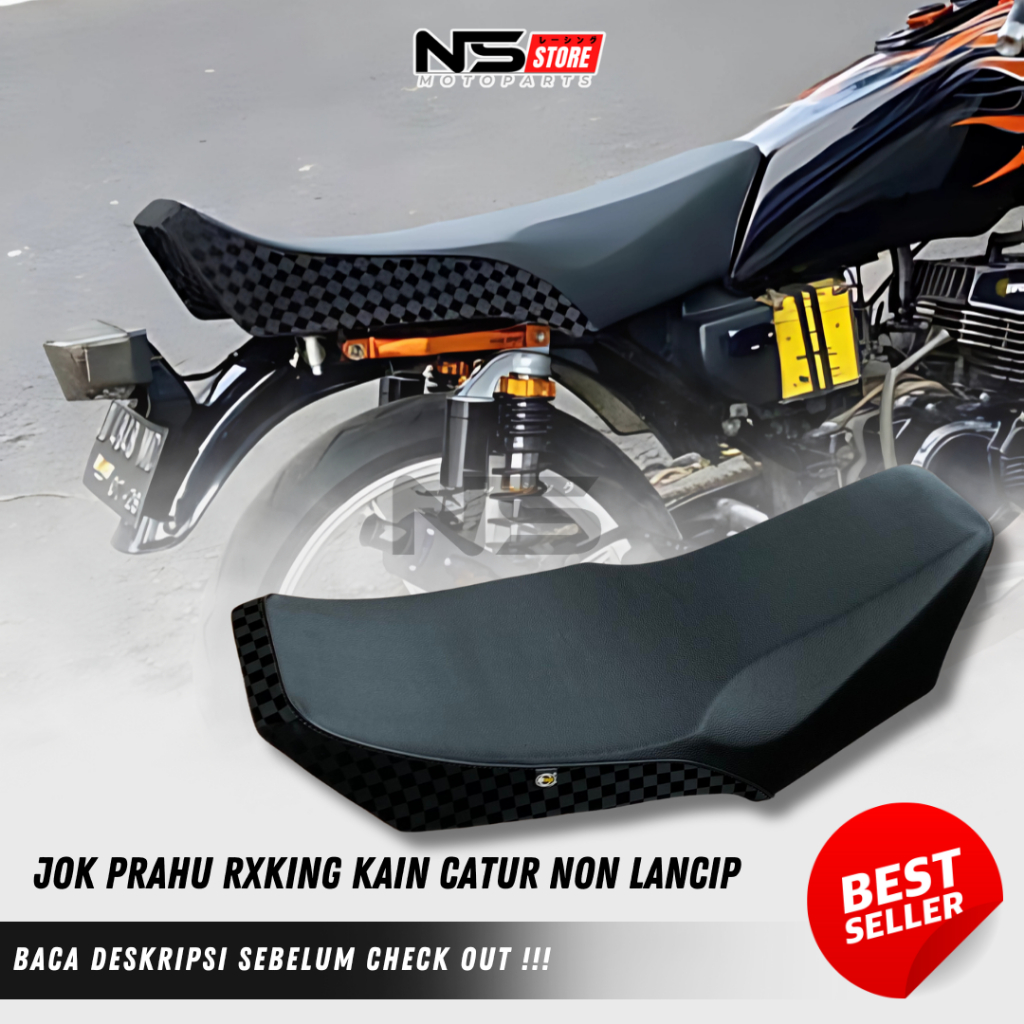Jok Rx King MB-Tech Premium List Hitam Catur Original - Jok Perahu Sadel Motor Yamaha Rxk Rxking