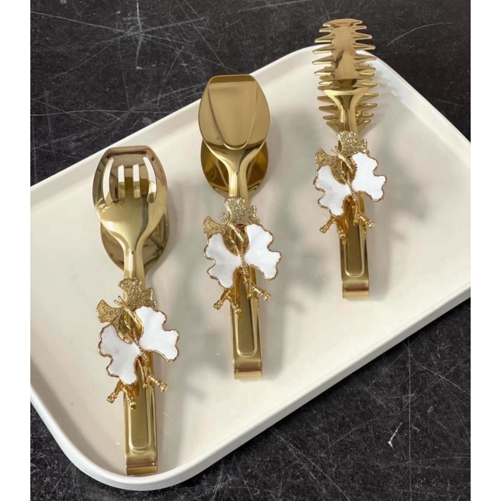 Penjepit Makan Gold Capit Makanan Turki Pencapit Kupu Turki Set Gold Silver Emas Turkey