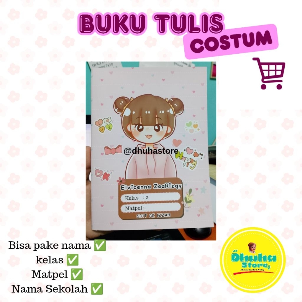 

[Satuan chiby] Buku tulis costum nama tema chiby | buku tulis viral