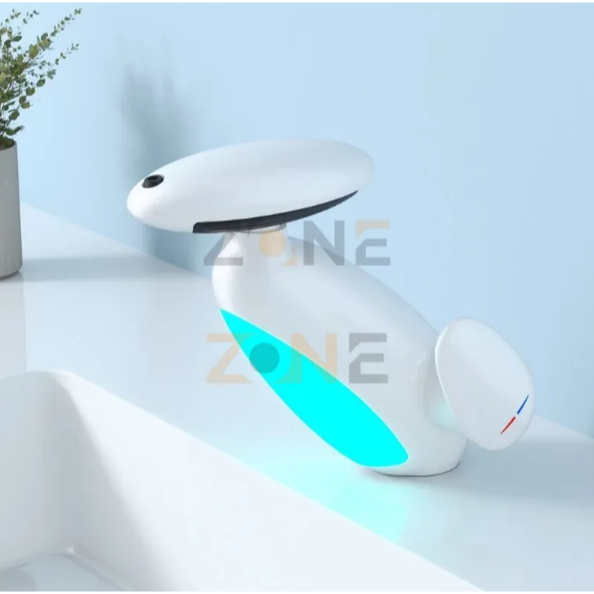 Keran Air Wastafel Dengan Lampu LED Keran Air 4 In 1 Multifungsi Keran Mixer Panas Dingin Modern