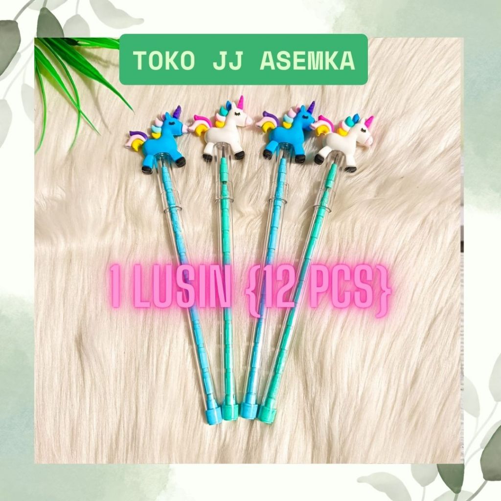 

12 PCS PENSIL SUSUN UNICORN LUCU IMUT KARAKTER ALAT TULIS SEKOLAH MURAH COD