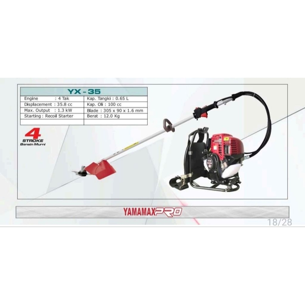 Mesin potong rumput Yamamax Pro YX35 YX 35 4 Tak