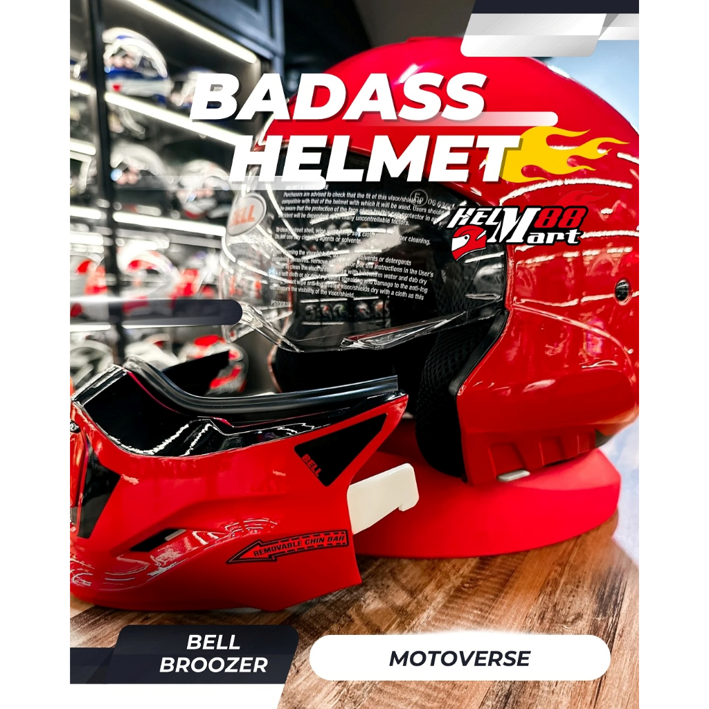 BELL Broozer Motif (Helm Crossover) FREE VISOR - Helm BELL Modular