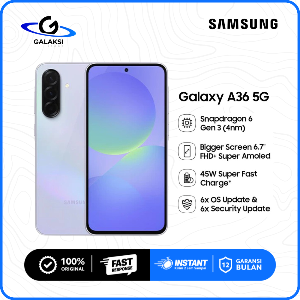 Samsung Galaxy A36 5G RAM 8/256GB HP Samsung Terbaru 2025 ORIGINAL Garansi Resmi SEIN