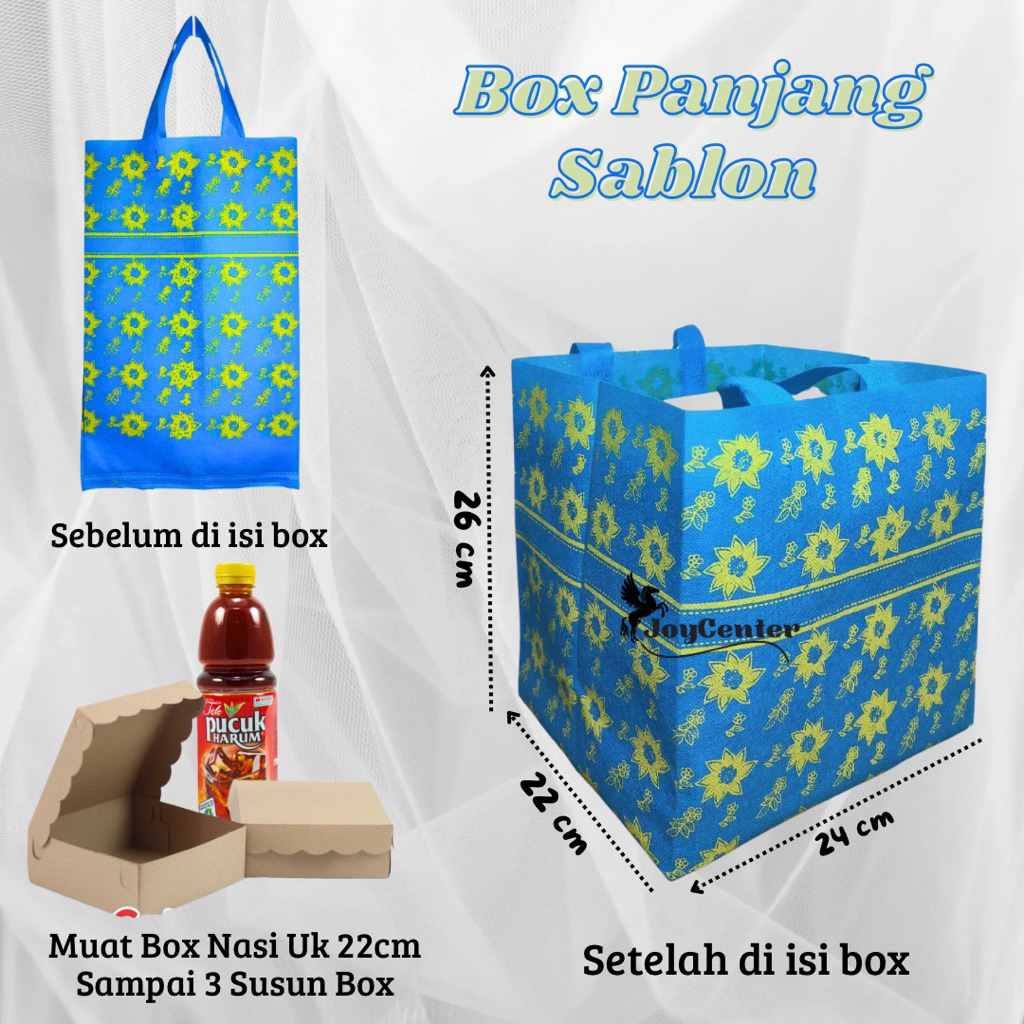 

(1 Lusin / 12pcs)Tas Hajatan Press Box Panjang Sablon / Tas Kotak Nasi / Tas Berkat / Tas Walimahan