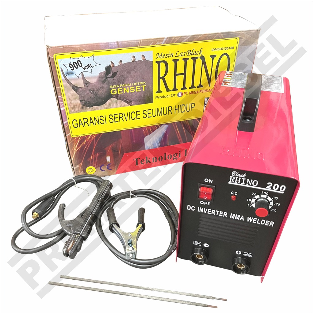 Mesin Las Listrik MMA200 RHINO / Inverter Trafo Las Welder RED Mesin Trafo Travo Inverter Las 200A M