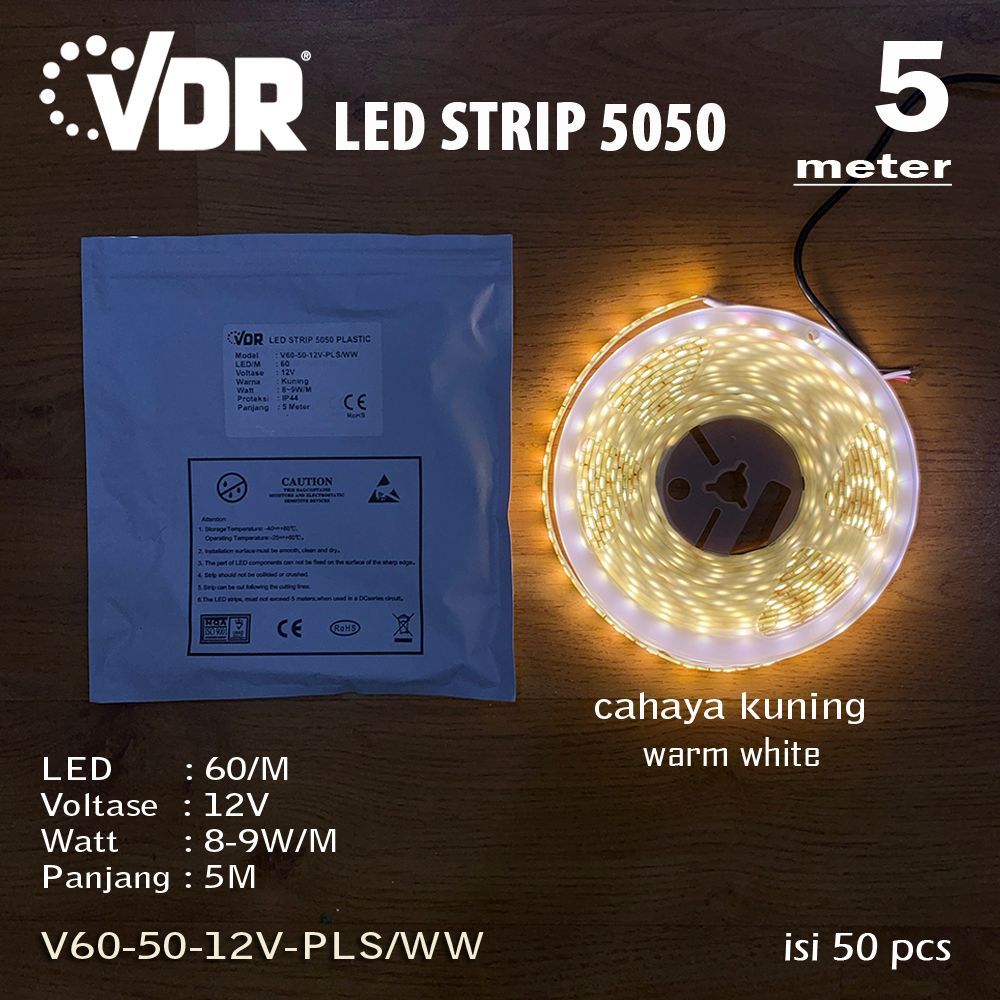STRIP LED 5050 DC 5M V60 VDR WARM WHITE