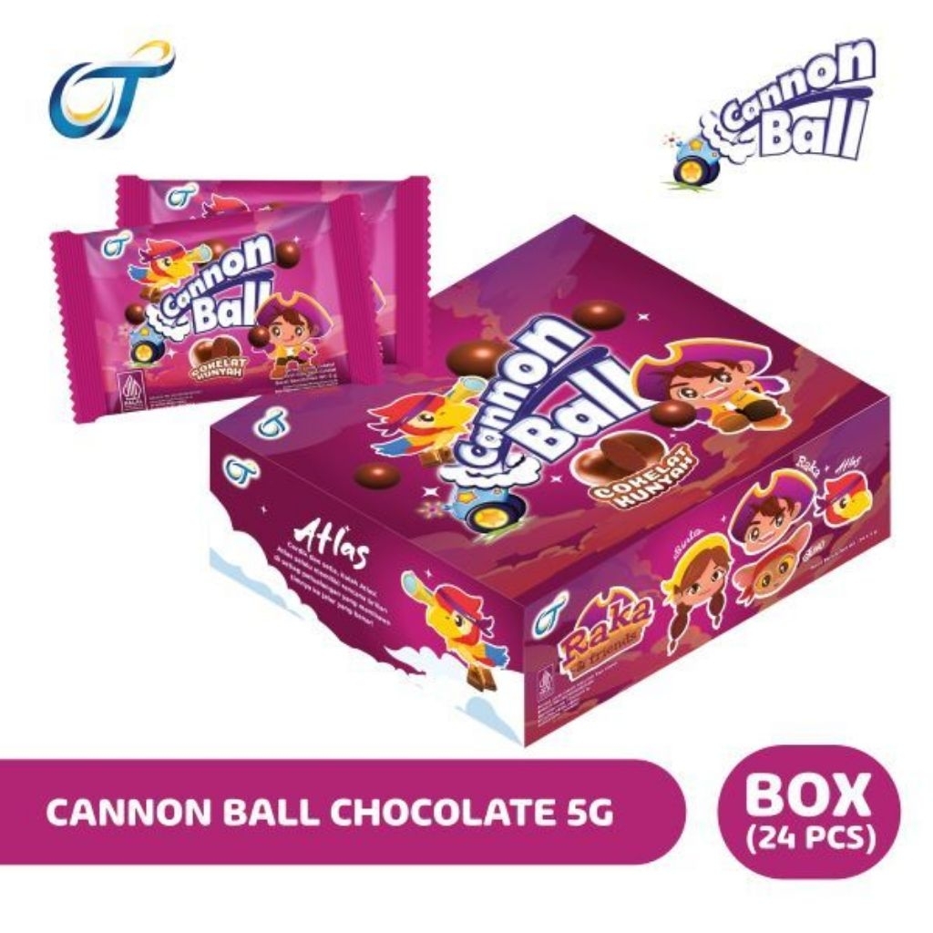 

Cannon ball coklat kunyah isi 24