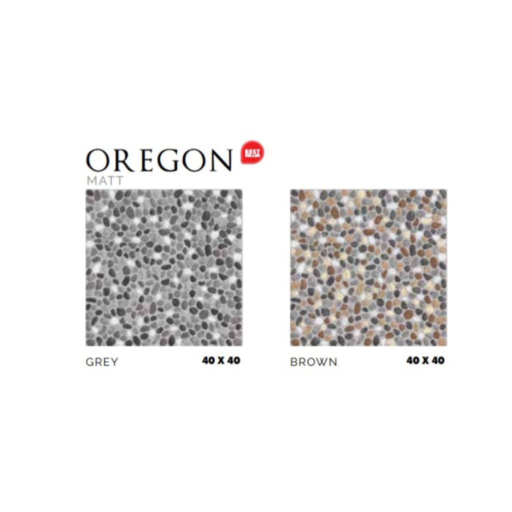 KERAMIK MERK ASIA TILE TIPE OREGON GREY BROWN UKIRAN 40X40 MOTIF CORAK BATU WARNA ABU DAN COKLAT PER