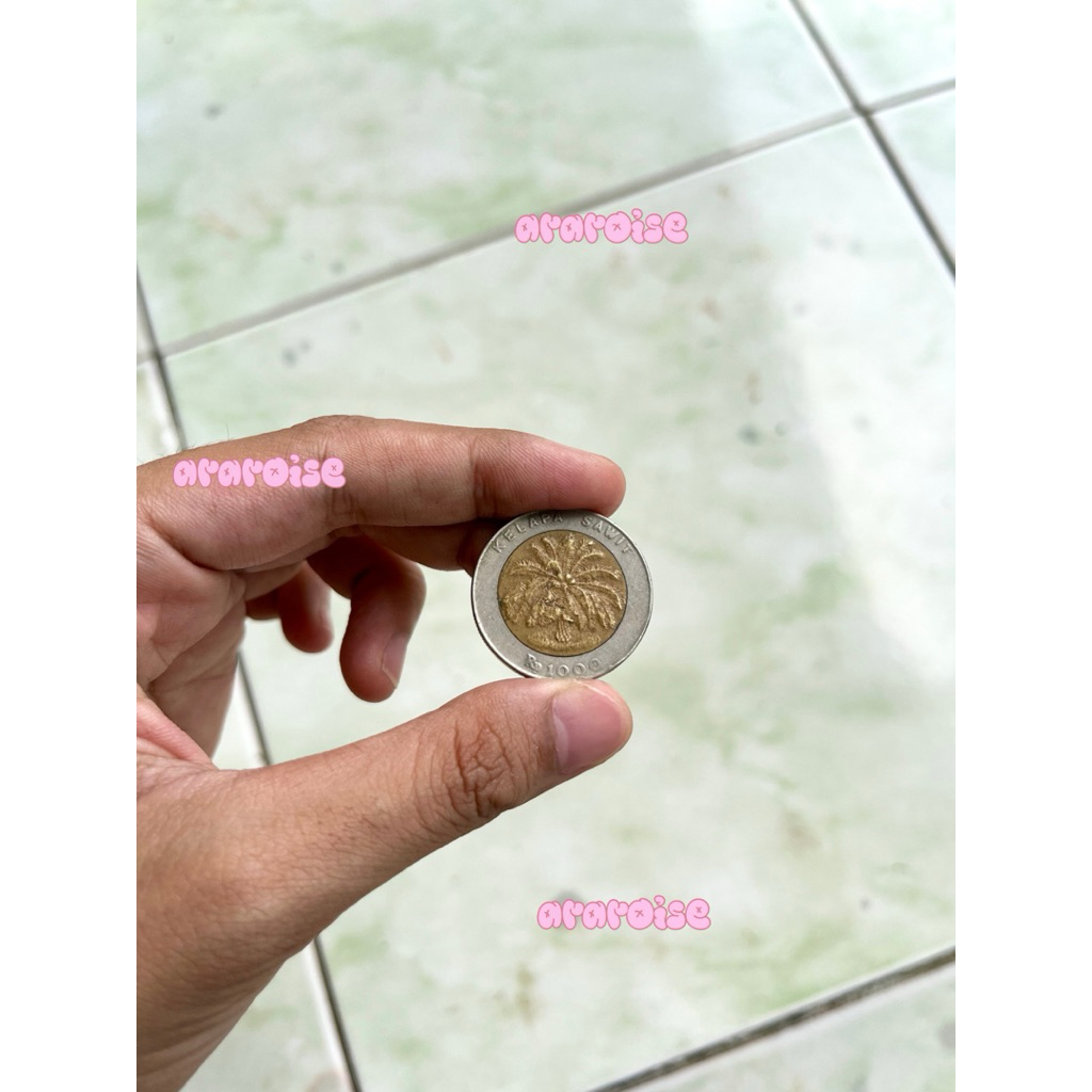 Uang Koin Kuno Indonesia Asli - Rp1000 Kelapa Sawit & Rp500 Bunga Melati (Langka & Koleksi)