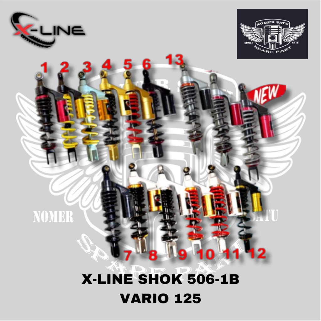 X-LINE SHOCK SHOCKBREAKER BELAKANG 506 VARIO 125 VARIO 150 TABUNG ATAS 330 MM ORIGINAL 100%