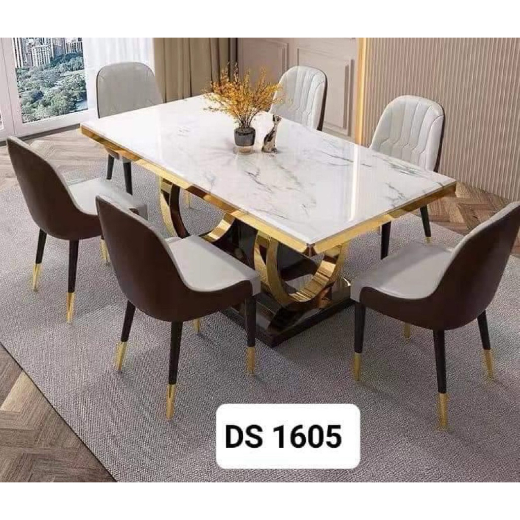 meja makan import marmer 4 kursi-meja makan marmer import