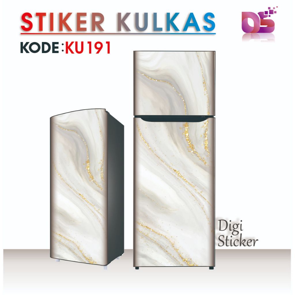 Stiker Premium Kulkas 1 Pintu 2 Pintu Setiker Lemari ES Stiker Motif Digi Sticker KU191
