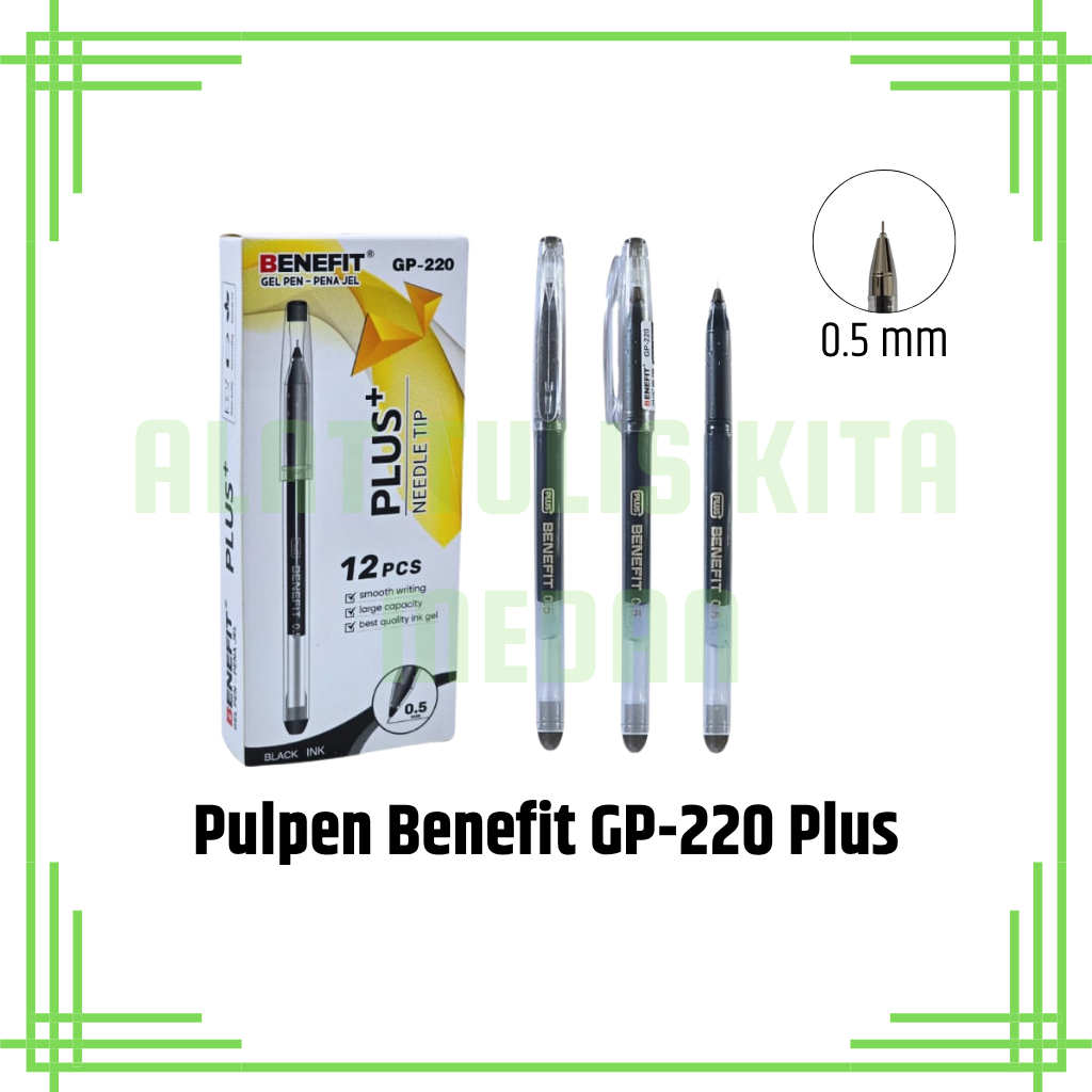 

(1 Kotak) Pulpen Benefit GP-220 Plus / Gel Pen 0.5mm Benefit GP-220 Plus