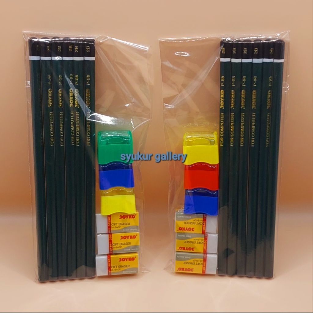 

Perlengkapan alat tulis sekolah Joyko 1 Set 12 IN 1 / paket Lengkap B / pensil, rautan, penghapus