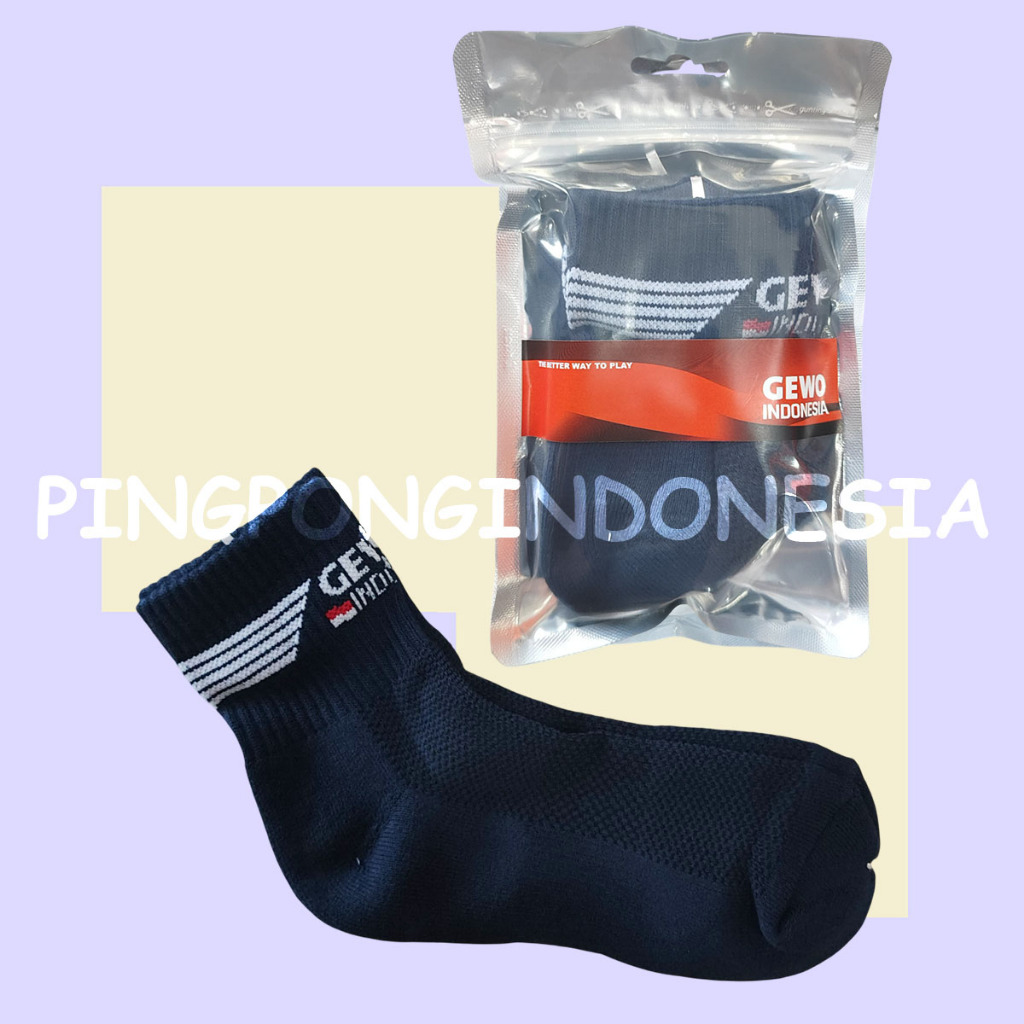 Gewo Indonesia Socks - Kaos Kaki Pingpong Tenis Meja Olahraga Pria Wanita Kaos Kaki TenisMeja TableT
