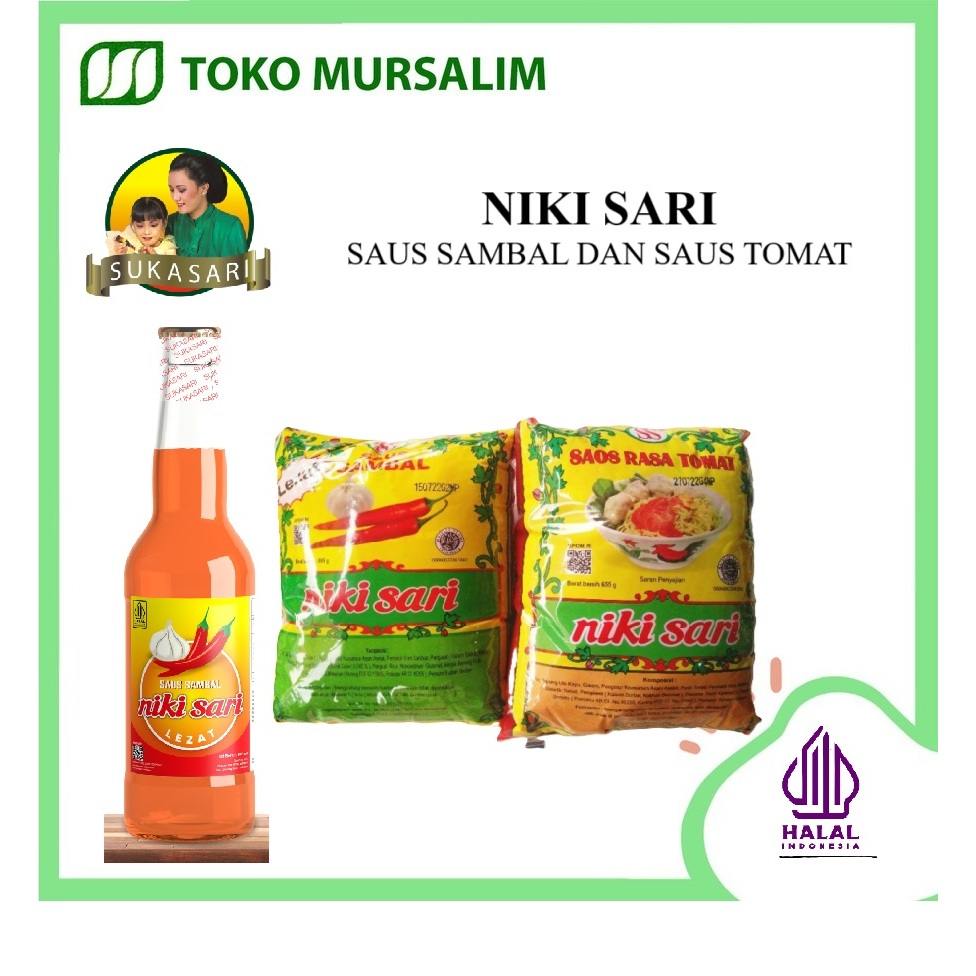 

Suka Sari Niki Sari Saus Tomat dan Saus Sambal-Niki Sari Saus Tomat Reffil-Niki Sari Saus Sambal Botol Kaca-Niki Sari Saus Sambal Reffil