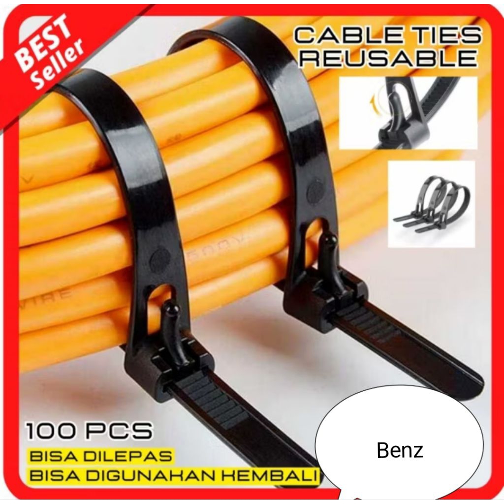 Kabel Ties Tis Tie Bisa dibuka dilepas Reusable Zip Cable Organizer