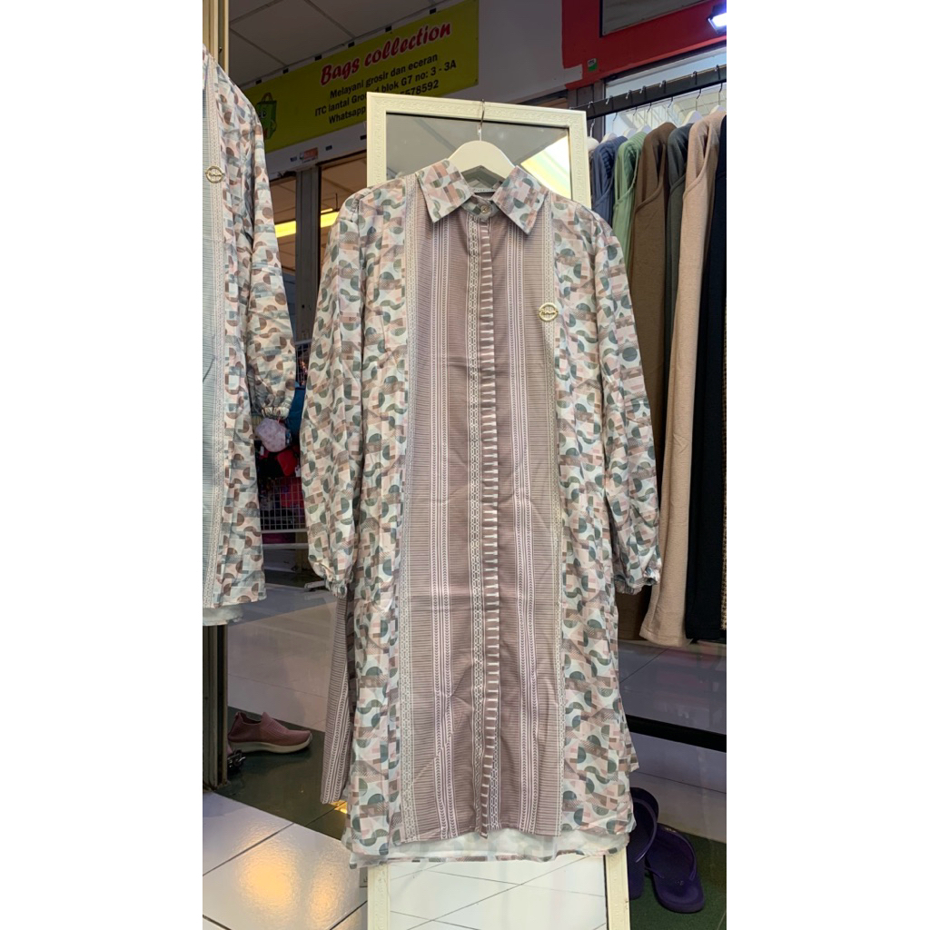 Tunik Dubai Motif Bahan Katun Toyobo Premium ( Jumbo )