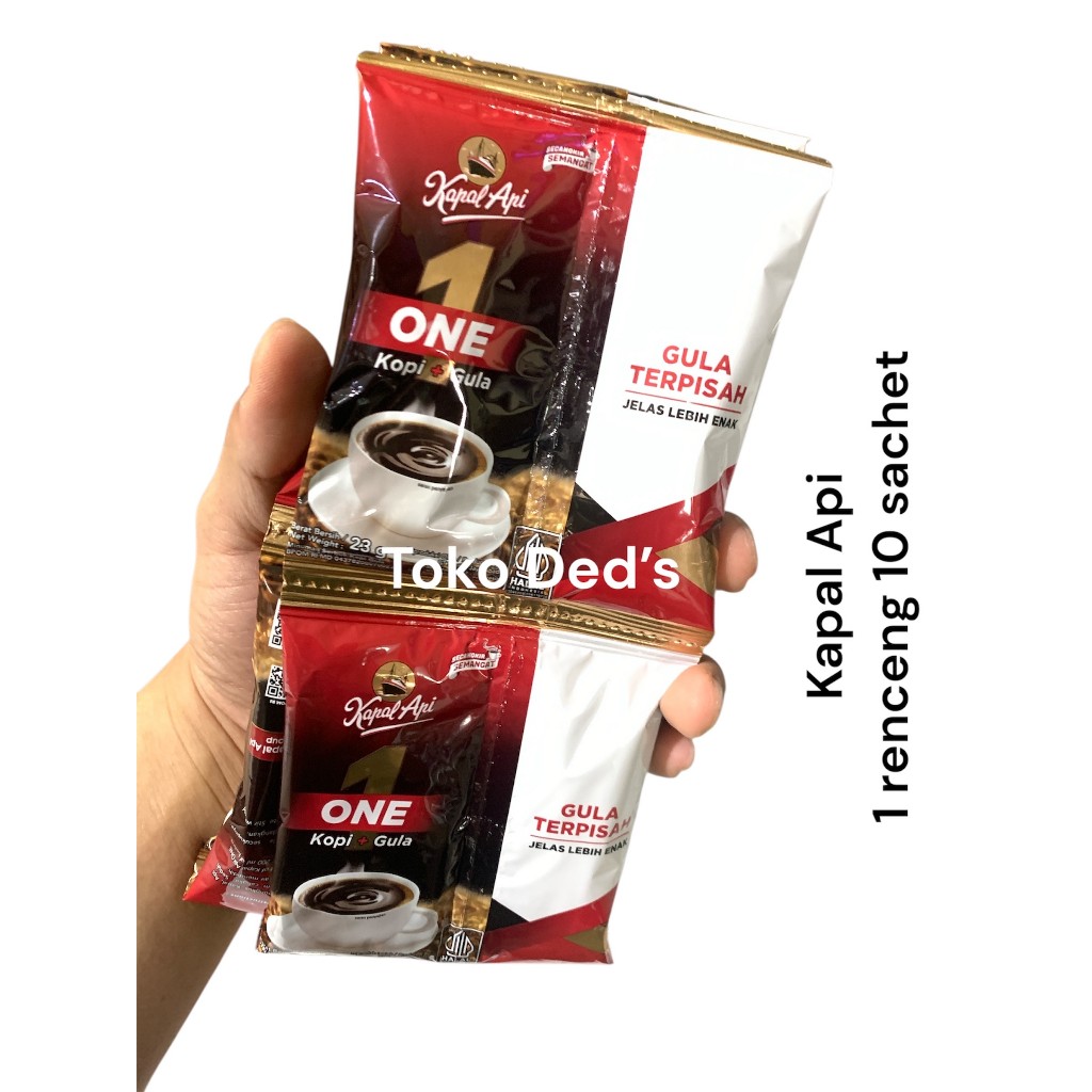 

KAPAL API ONE 1 gula terpisah 1renceng isi 10scahet
