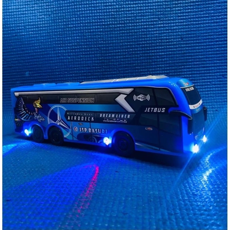 Stokready Mainan Anak Mini Dm25 Bus Kendaraan Basuri Bo Suara Basuri Telolet Model Baru Musk Lampu