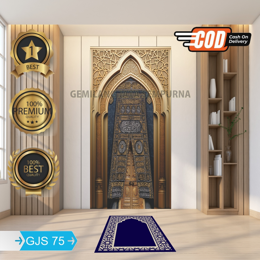 Stiker Dekorasi Musholla Mihrab Kiswah Kabah Mekah Wallpaper Mushola Walpaper Mihrob sticker Custom 