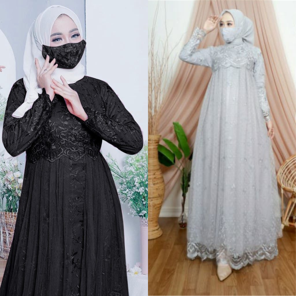 READY I JUMBO BY RAHMABUSANA XXL LD 120 Gamis Aulia Tutu / Kebaya Modern / Gamis Pesta / Kebaya Gami