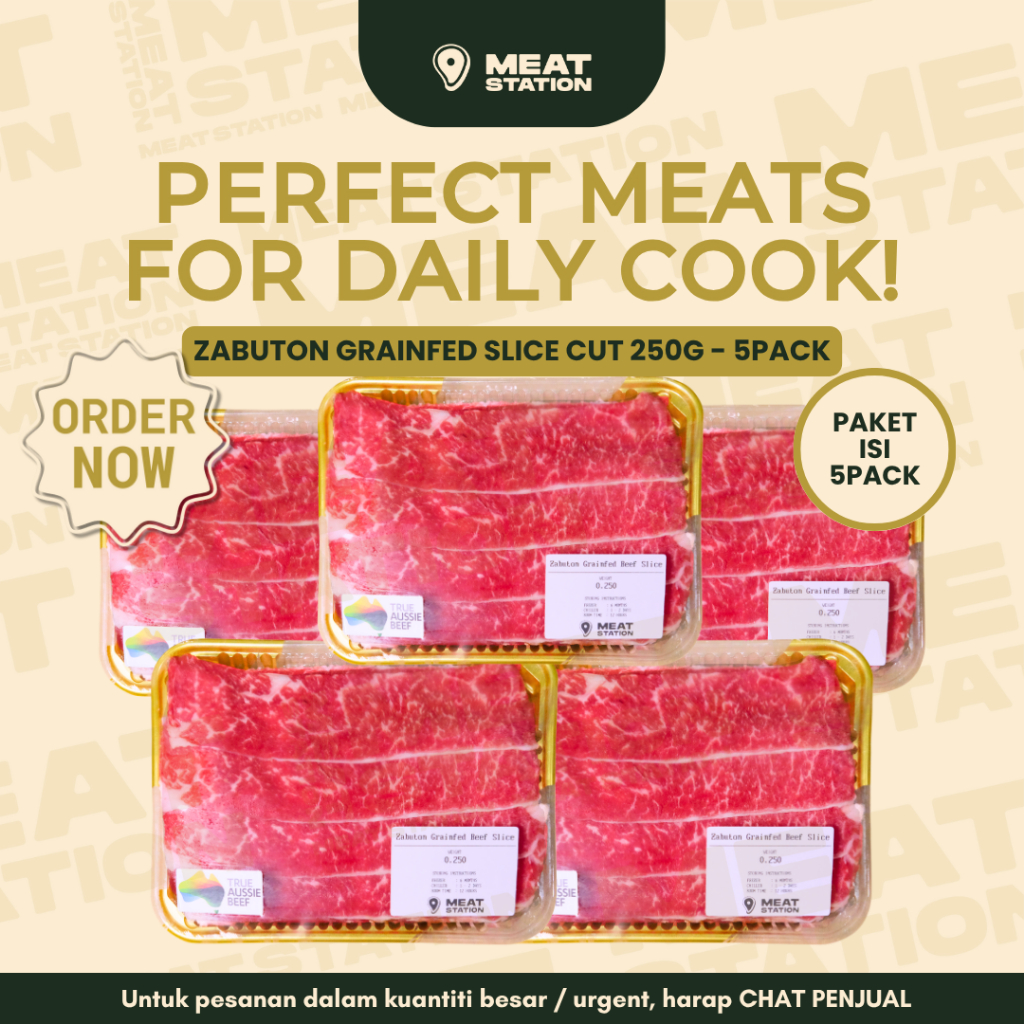 

Bundle Zabuton Grainfed Beef 250g 5pack / Paket Daging Sapi Impor untuk masak / Best Deal Beef Package / AUS Beef