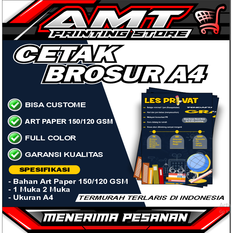 

Cetak Brosur A4 Termurah 1 Sisi/ 2 Sisi - Cetak Brosur A4 - Cetak Brosur Custom