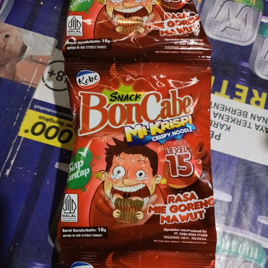 

BonCabe MI KRISPI MIE GORENG MAWUT Level 15 1 Renceng 10 Pcs 16g 1000