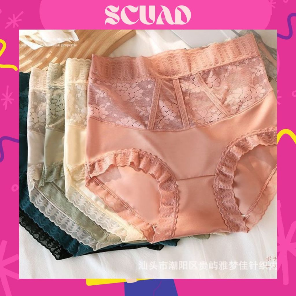 CELANA DALAM Renda CD WANITA high WAIST Celana Dalam Sutra Wanita MOTIF BUNGA CD48
