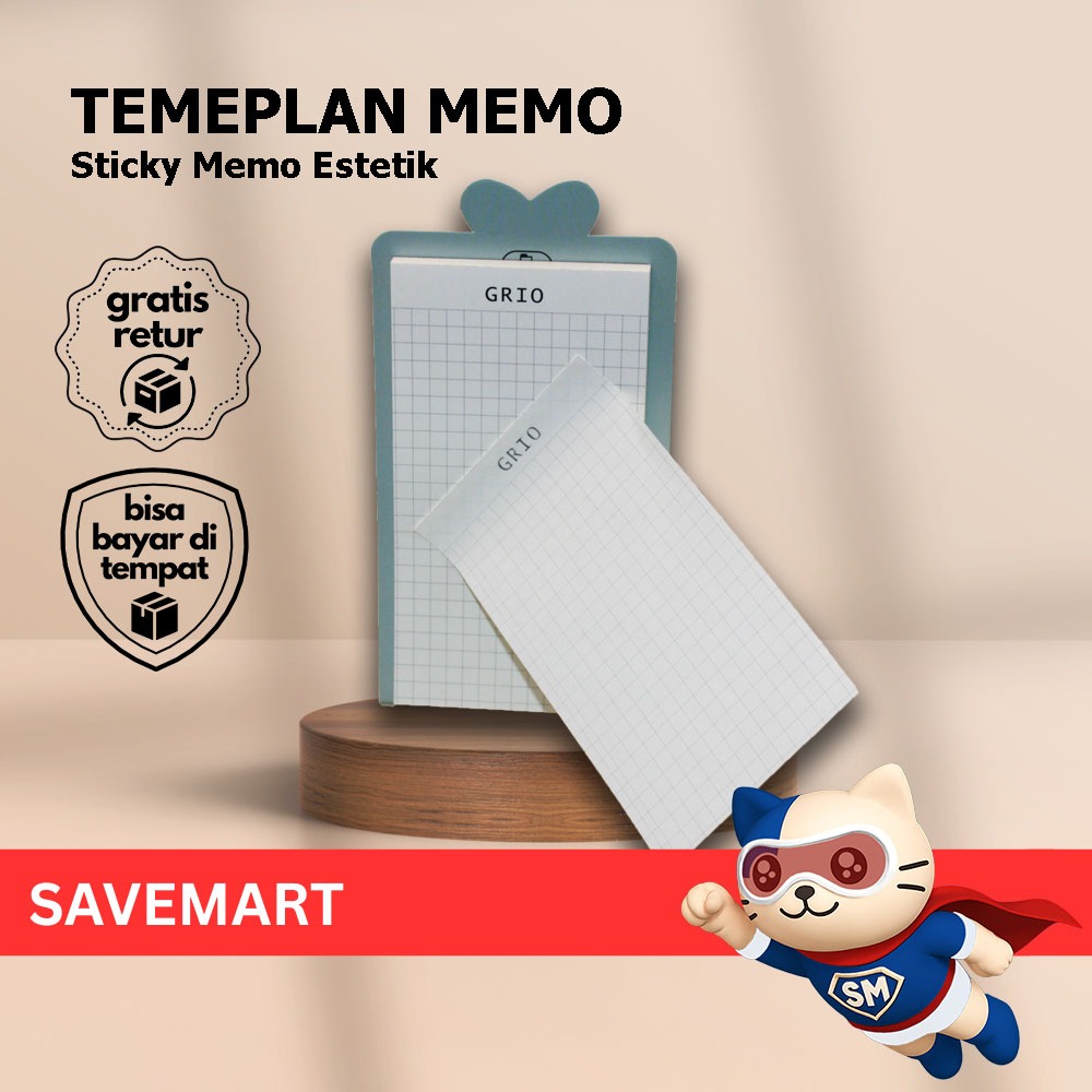 

Catatan GRIO Elegan Tempelan Memo Sticky Notes GRIO Grid Praktis Minimalis & Multifungsi
