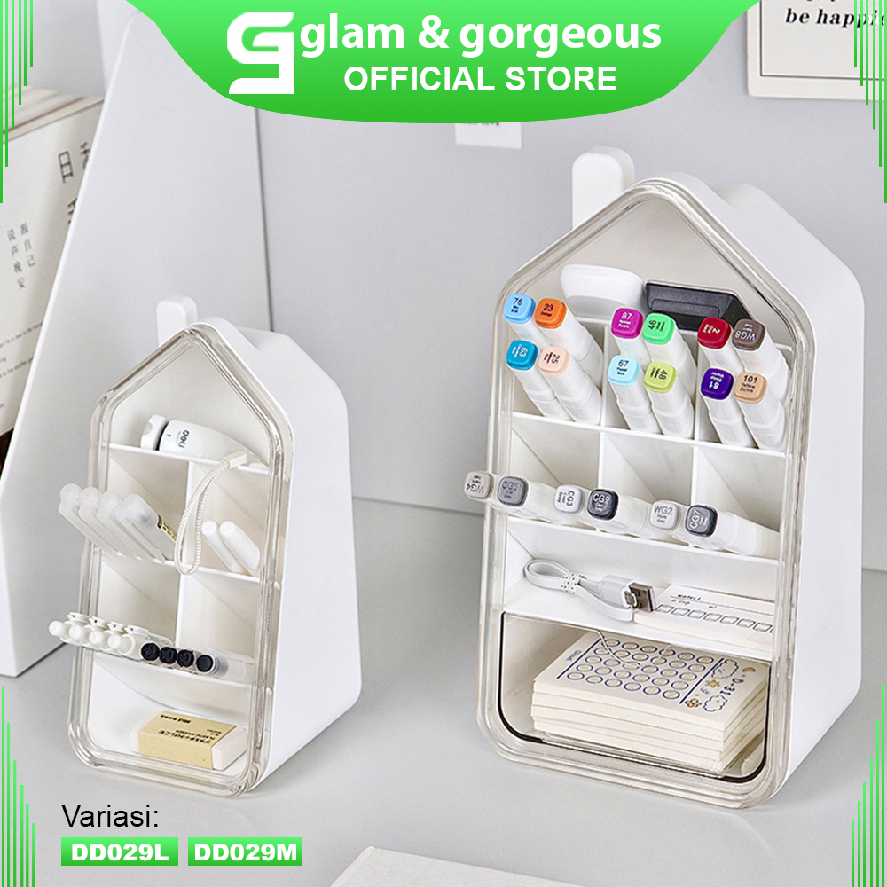 Rak Pensil Mini Susun Aesthetic - Desk Rack dan Makeup Organizer - DD029