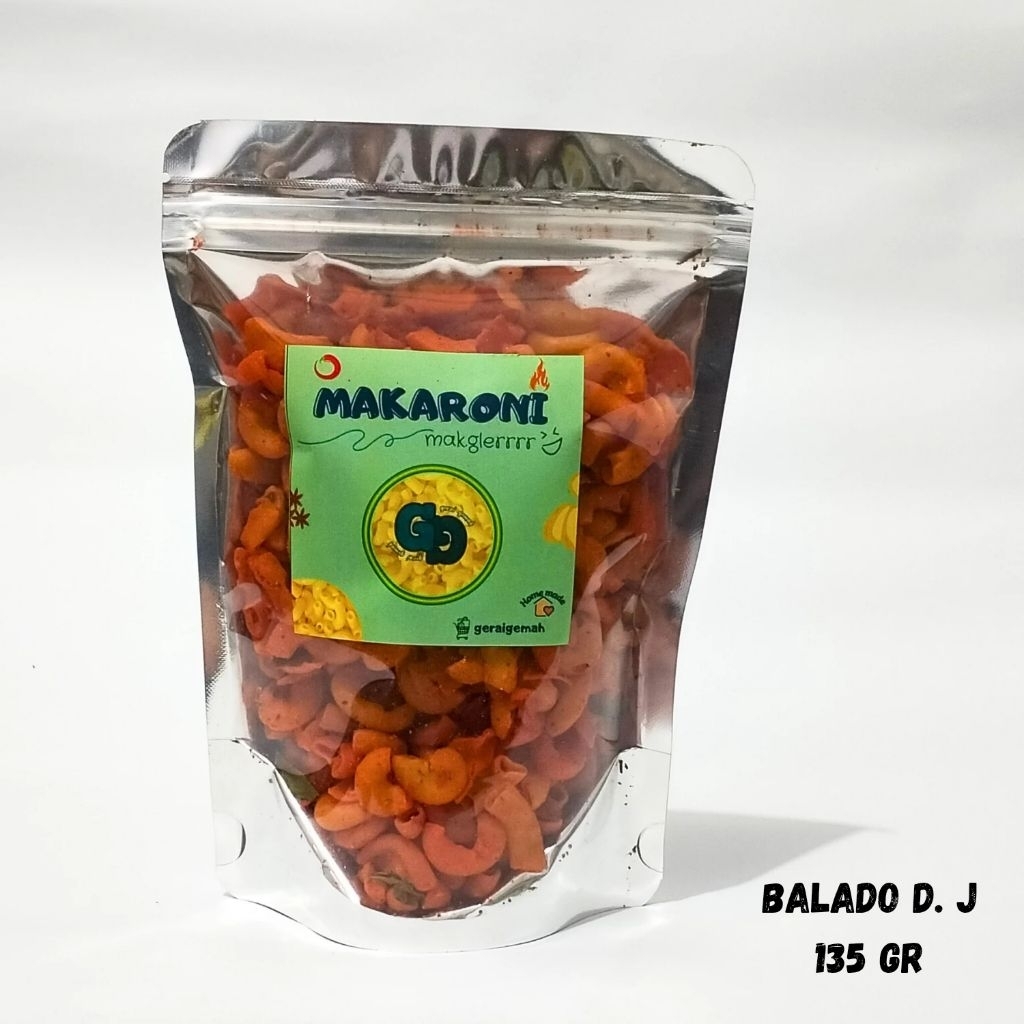 

(geraigemah) Makaroni Mak glerrrr - 135 gr - Makaroni Bantet - snack kriuk - aneka rasa - pedas - keju - balado - original daun jeruk