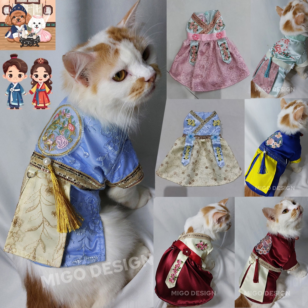 Migo Design 110 Couple Hanbok Korea Baju Kucing/ Anjing Tradisional / Pakaian AnaBul Hewan