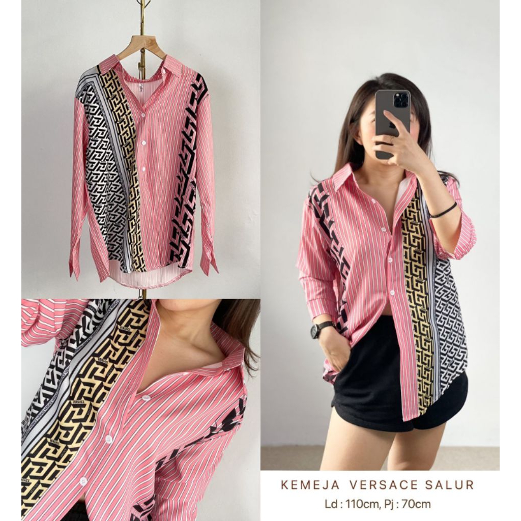 * (Kualitas Premium Import) * Kemeja Versace Salur