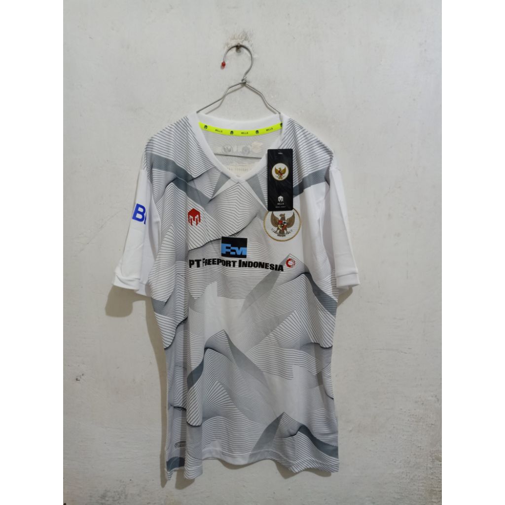 Jersey Timnas Indonesia Training White 2020 2021 Original Mills with Sponsor