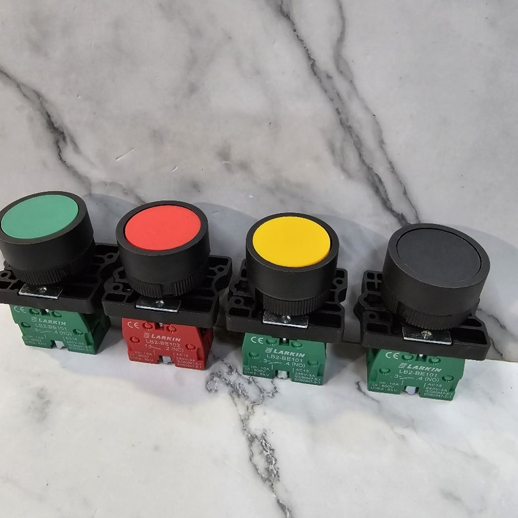 PUSH BUTTON PLASTIC HEAD FLATE RED GREEN YELLOW BLACK LB2-EA42/LB2-EA21/LB2-EA31/LB2-EA51 LARKIN ELE