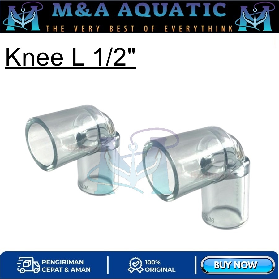 Knee L 1/2" / KNEE L TRANSPARAN / KENI ELBOW SAMBUNGAN PIPA L 1/2 RUCIKA