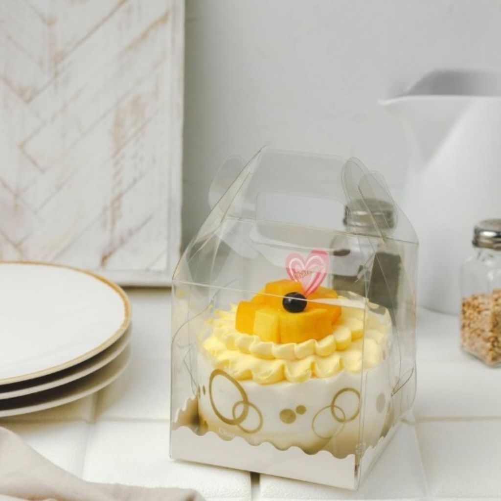 

GABLE BOX MIKA 11 - Dus mika packaging kue mini tart box cake tenteng kotak kemasan hampers 11x11x11 cm