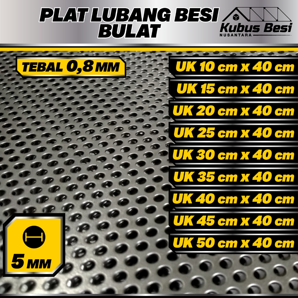 10x40 cm, 15x40 cm, 20x40 cm, 25x40 cm, 30x40 cm, 35x40 cm, 40x40 cm, 45x40 cm, 50x40 cm - Plat Luba