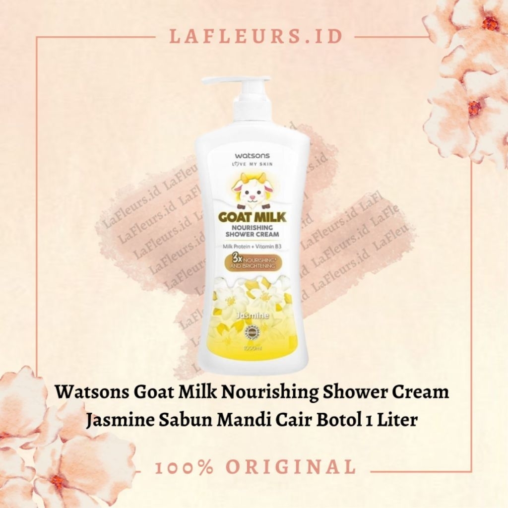 Watsons Goat Milk Body Wash Nourishing Jasmine Shower Cream Botol 1liter / 1000ml / Refill Pouch 800