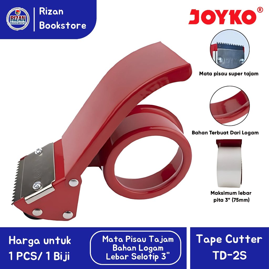 

[JOYKO] Pemotong Selotip / Tape Cutter / Tape Dispenser TD-2S Bahan Logam