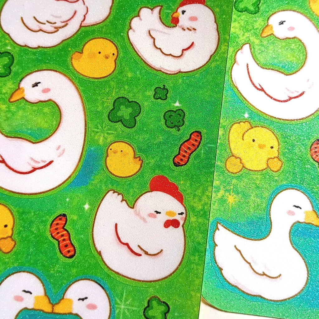

Duck and Birb in Luv Original Sticker Sheet by Aya si Ayam Studio