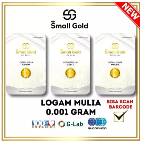 Emas 0.001 gram SMALL GOLD Logam mulia asli minigold