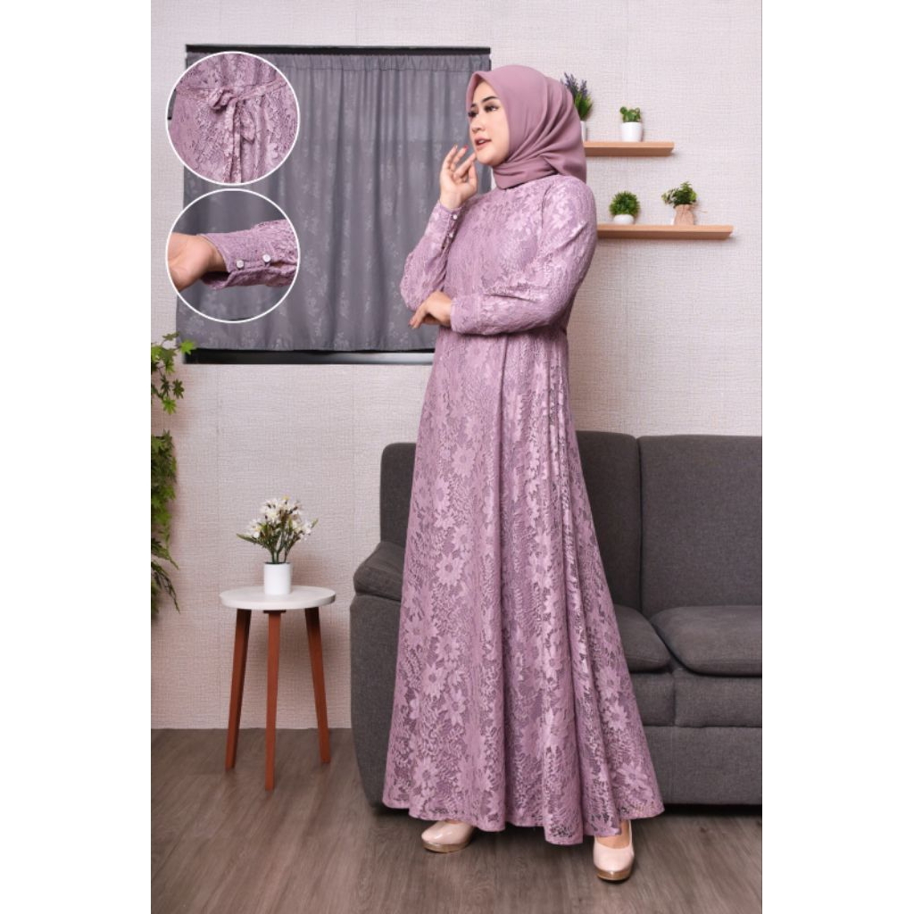 ALIFIA GAMIS SETELAN GAMIS MEWAH BAHAN BROKAT CANTIK DAN ELEGAN COCOK UNTUK ACARA PESTA DAN WISUDA D