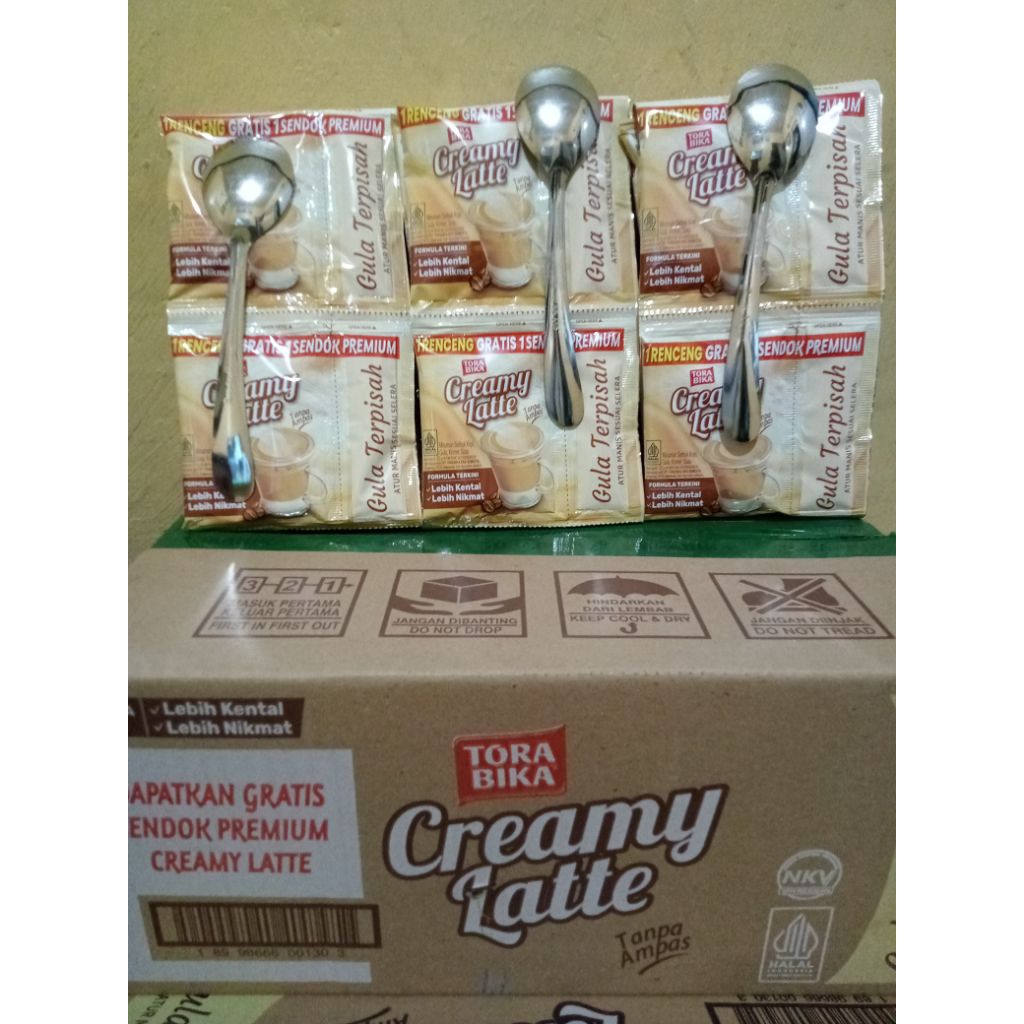 

BARU ! Gratis Sendok Premium | TORA BIKA Creamy Latte 1 Dus Isi [120pcs × 25gr] | Gula Terpisah