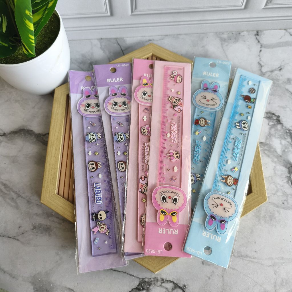 

Penggaris Kartun Labubu / Penggaris bening transparan