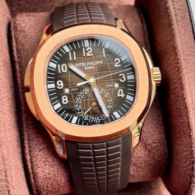 JAM TANGAN PATEK PHILIPPE AQUANAUT 5164R RUBBER BROWN ROSEGOLD 40mm AUTOMATIC SWISS ZF CLONE #Jamtan